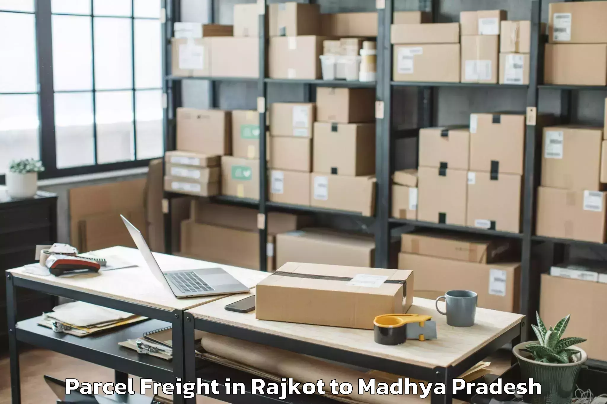 Easy Rajkot to Jhabua Parcel Freight Booking